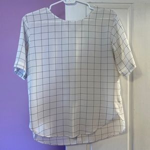 Uniqlo grid print blouse, xs